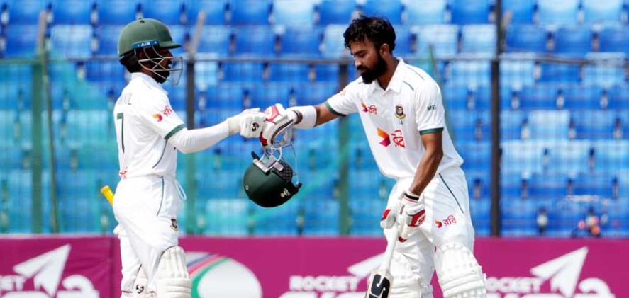 সাদমানের সেঞ্চুরিতে লিড বাংলাদেশের